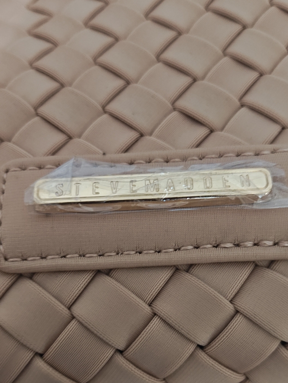 STEVE MADDEN Braided Taupe Shoulder Bag with Removable Strap - Picture 4 of 5